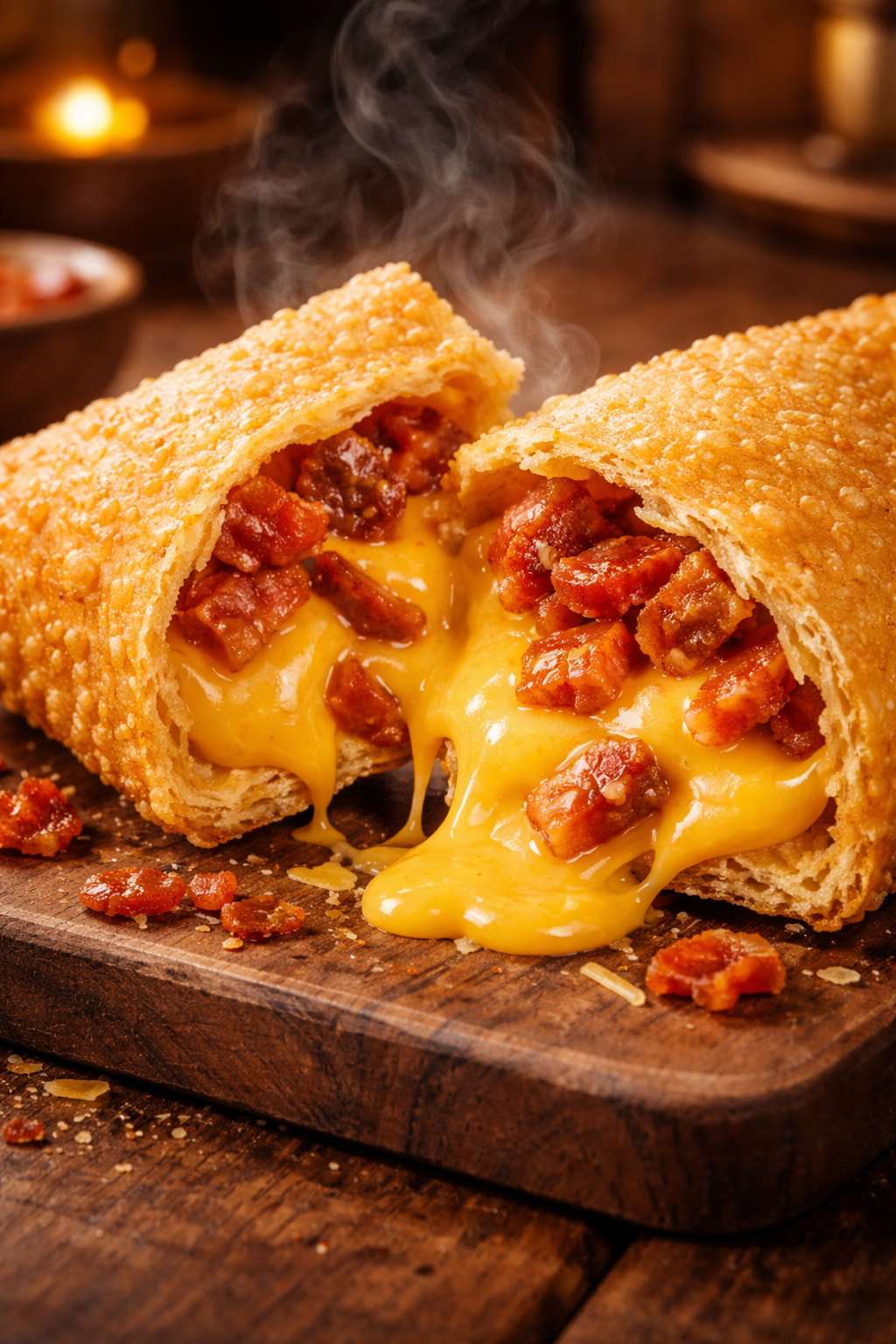 Pastel Frango Cheddar bacon